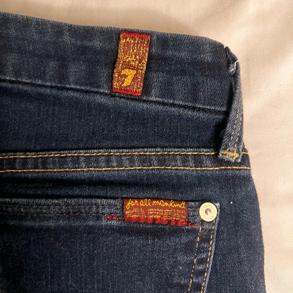 7 For All Mankind Dark Blue Straight Leg Jeans - Picture 2 of 4